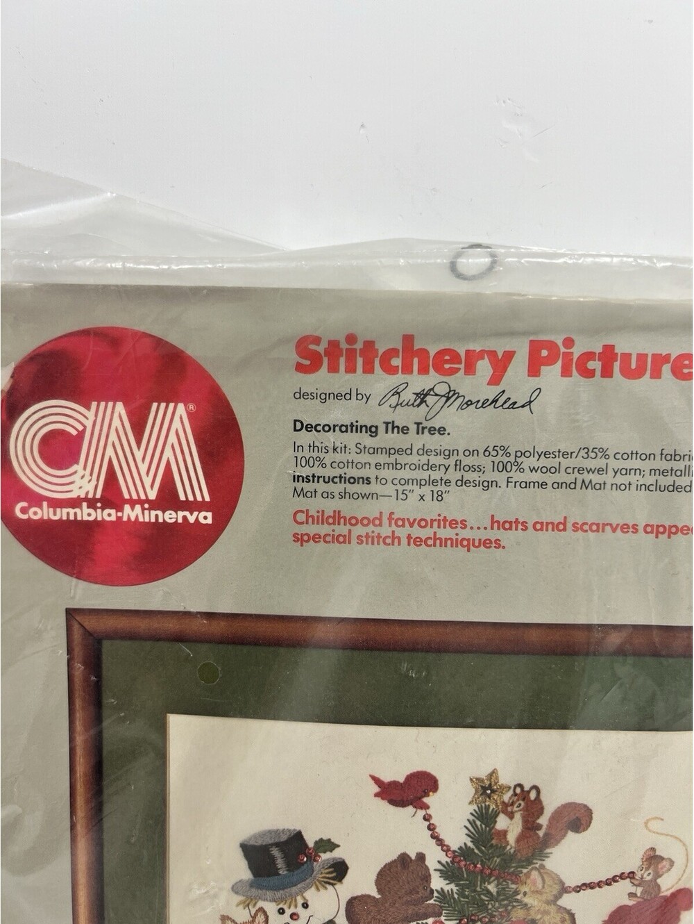 Vtg Columbia Minerva Stitcher Picture Decorating The Tree Ruth Morehead New - Picture 2 of 5